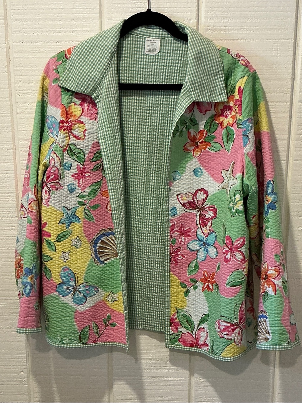 Alfred Dunner Multicolor Floral Quilted Jean Jacket
